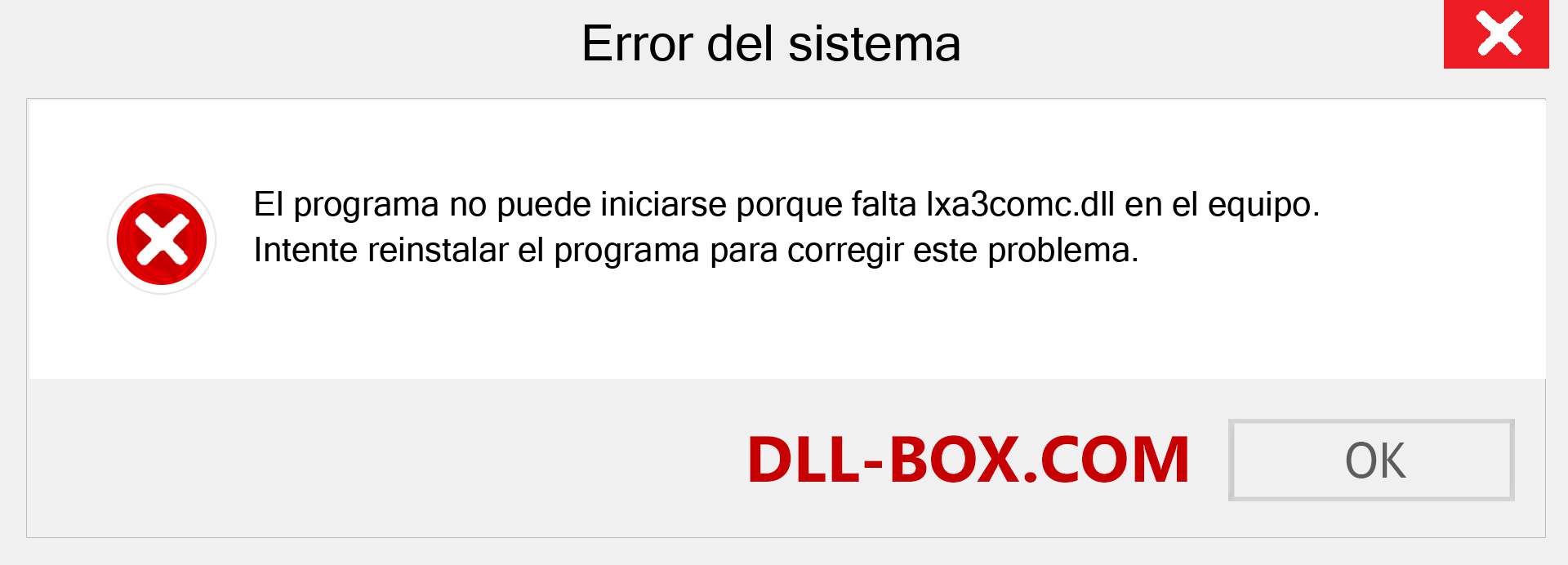 ¿Falta el archivo lxa3comc.dll ?. Descargar para Windows 7, 8, 10 - Corregir lxa3comc dll Missing Error en Windows, fotos, imágenes