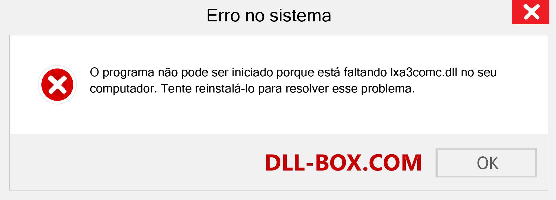 Arquivo lxa3comc.dll ausente ?. Download para Windows 7, 8, 10 - Correção de erro ausente lxa3comc dll no Windows, fotos, imagens